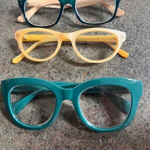 Stylish Teal and Yellow Women's Glasses